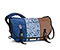 ballistic nylon night blue / polybond alcatraz w/ night blue screenprint / waxed canvas walnut brown